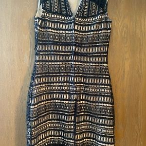 Cream and black dress